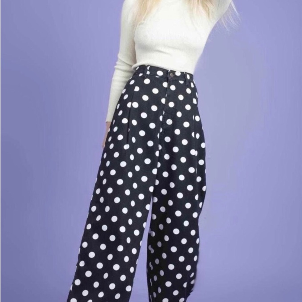 Lucy and Yak Cole Organic Denim Jeans in Polka Dot